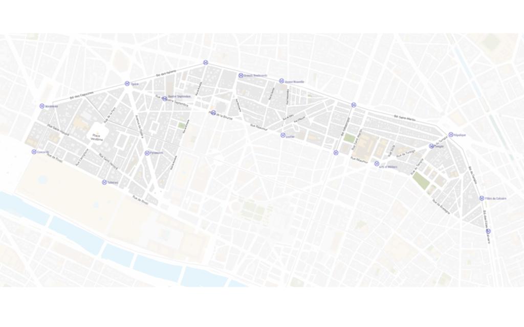 Plan du quartier Opéra-Grands Boulevards